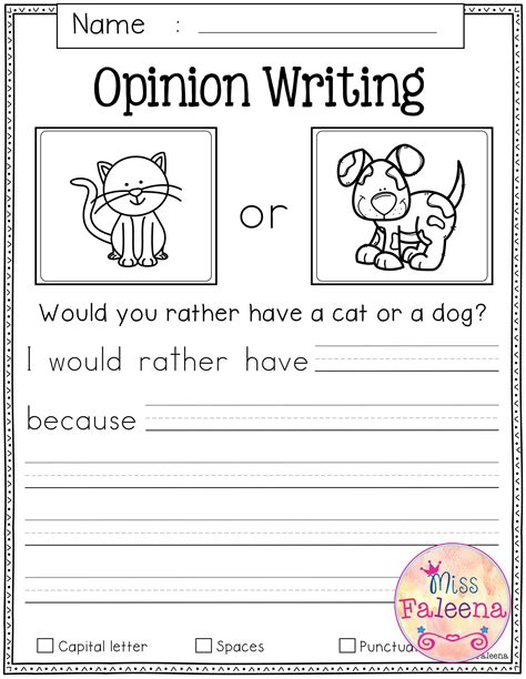 opinion writing worksheets   qstionco