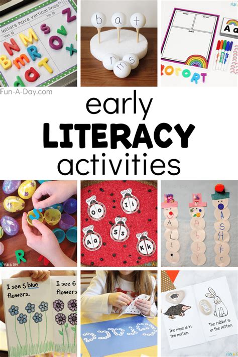 simple early literacy activities  preschool  kindergarten kids