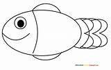 Fish Coloring Cute Pages Colouring Clipart Kids Simple Outline Printable Para Children Cliparts Colorear Pez Hooks Color Clip Outlines Super sketch template