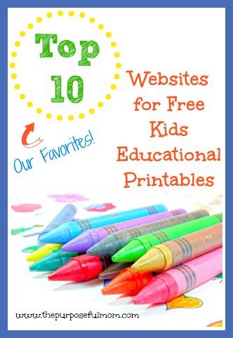top  websites   kids educational printables  purposeful mom