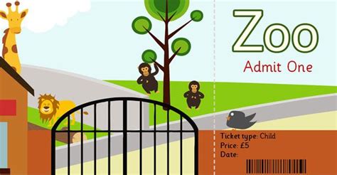 zoo role play ticket zoo activities dear zoo zoo