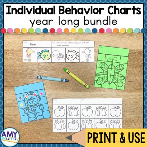positive behavior sticker charts  individual behavior charts bundle