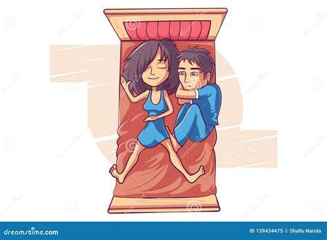 Cute Cartoon Couple Hugging