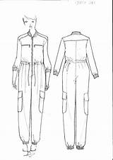 Jumpsuit Sketch Sketches Drawing Jumpsuits Flat Fashion Technical Drawings Choose Board Leg Paintingvalley sketch template