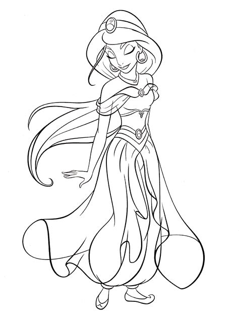 hd disney princess jasmine coloring pages images big collection