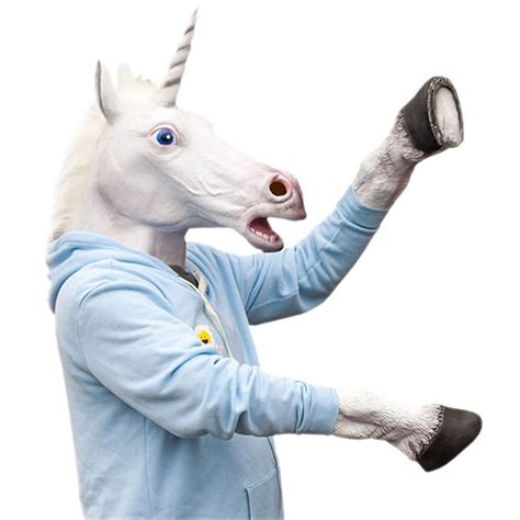 buy unicorn head mask  hooves gloves weird  funny stuff