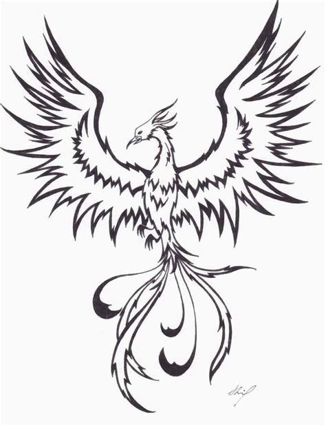 outline tribal phoenix tattoo idea phoenix tattoo design tribal