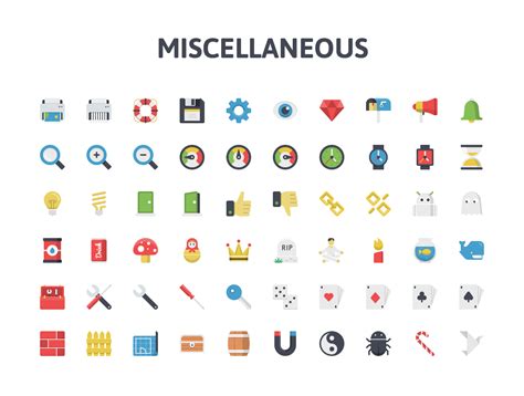 miscellaneous flat icons icons  creative market
