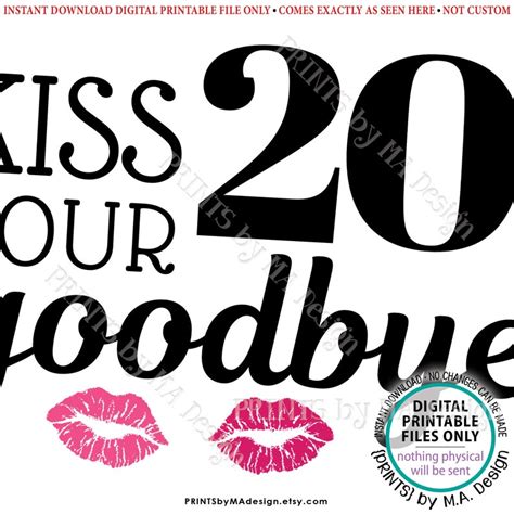 30th Birthday Sign Kiss Your 20s Goodbye Funny 30th Candy Etsy