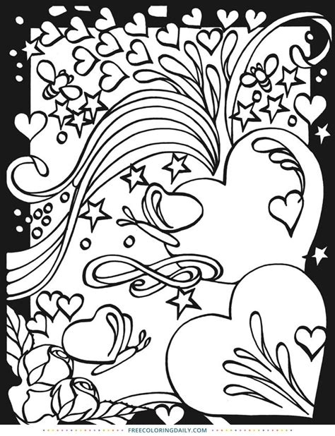 hearts stars coloring page  images star coloring pages