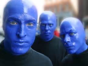 blue man talks makeup     show