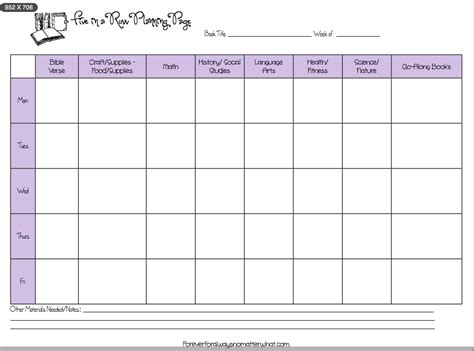 row   printable planning page homegrown