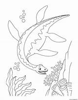 Coloring Dinosaur Swimming Water Pages Plesiosaurus Under Printable Print Book sketch template