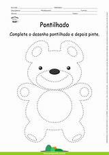 Pontilhado Ursinho Colorir Atividade Desenhos Publicidade Aulapronta sketch template