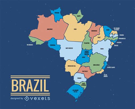 brazil map illustration vector download