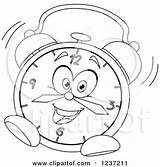 Clock Alarm Ringing Clipart Illustration Yayayoyo Royalty Coloring Vector Pages Illustrations Clipartof sketch template