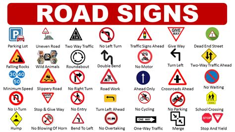 road signs  english   vocabulary point