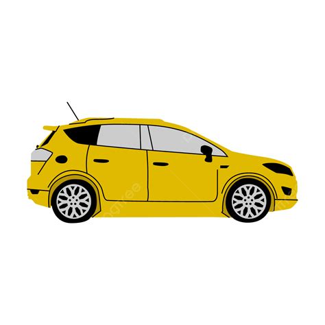 yellow car side view flat style isolated car design car vector car