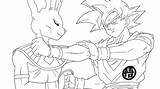 Beerus Goku Coloriage Dragon Saiyan Destruction Dbz Ssjgod Lineart Coloriages Whis Shenron Drago Imprimer Dieu Dessus Waouo sketch template