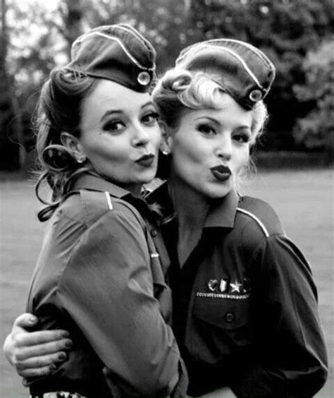 world war 2 the women still had it they wore army clothes had their hair curved perfectly