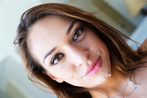 beautiful latina girlie sara luvv gets the sticky jizz all over her fresh face