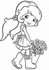 Strawberry Shortcake Coloring Pages Sheets Cute Kids Girl Fresita Gardening Books Cartoon Girls Mandala Disney sketch template