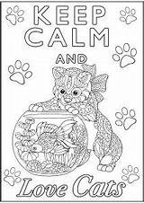 Calm Keep Coloring Pages Adults Cats sketch template
