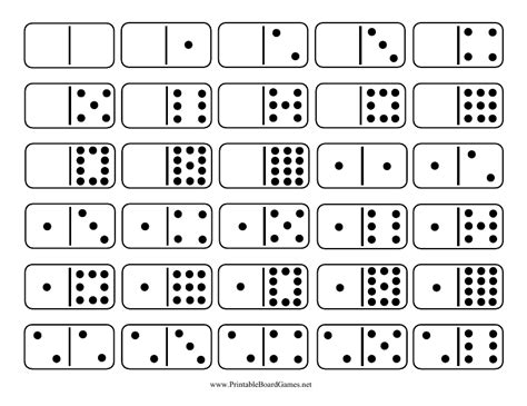 domino game template double twelve set  printable  templateroller