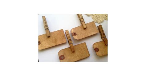 Personalized Place Card Clothespins And Tags Unconventional Seating
