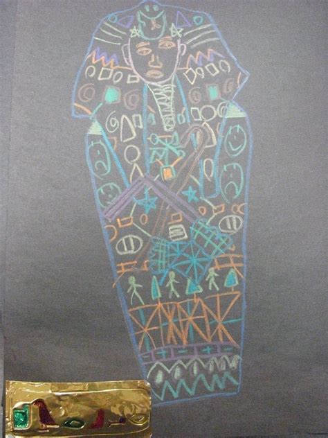 artastic  oetkens artists patterned egyptian sarcophagus