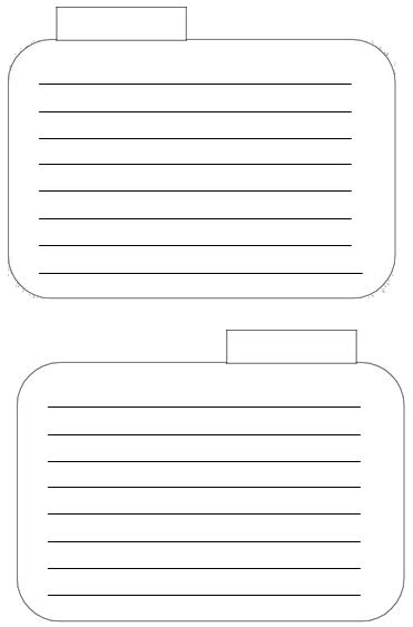 printable index card templates word  collections