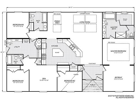fleetwood mobile home floor plans floorplansclick