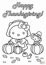 Thanksgiving Coloring Pages Kitty Hello Happy Color Birthday Printable Kids Easy 4th Turkey Simple Printables Children Kid Wars Star Colorings sketch template