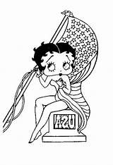 Betty Boop Coloring Pages Kids Collection Coloriage Adult Flag Printable Coloriages States Morningkids Print Cartoon Mandala Tattoos Sheets Posing United sketch template