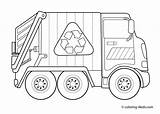 Coloring Truck Garbage Pages Kids Printable Recycling sketch template