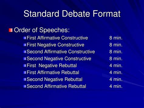 debate format  instructions powerpoint