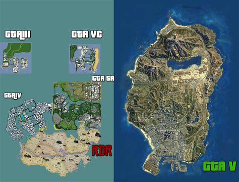 Comparing The Maps Of Past Rockstar Games Via Reddit User Rileyrichard