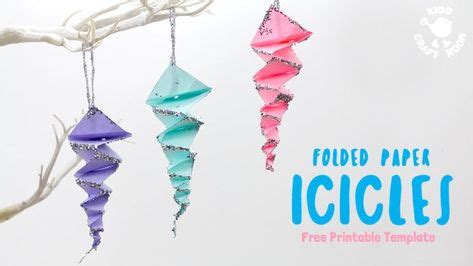 folded paper icicles icicle crafts winter crafts  kids printable