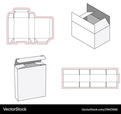 simple box packaging die cut  template design vector image