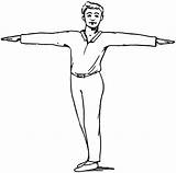 Clipart Exercise Thin Clip Man Arms Cliparts Kids Twist Arm Exercising Outstretched Stretch Numeral Standing Etc Twisting Cross Outstreched People sketch template