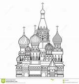 Mosca Moskau Moskou Cattedrale Basils Moscow Vektor sketch template