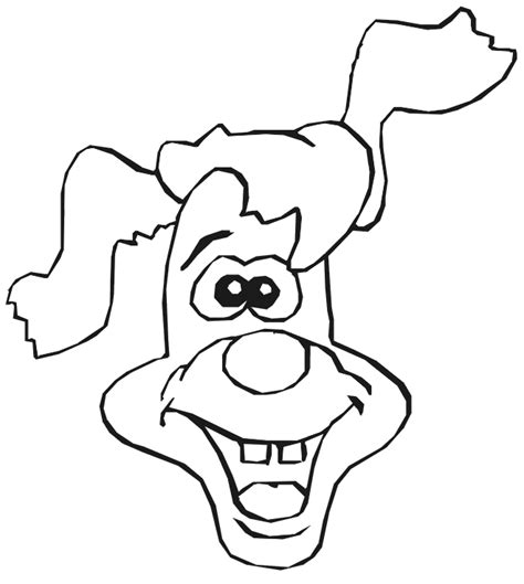 dog coloring page goofy dog face