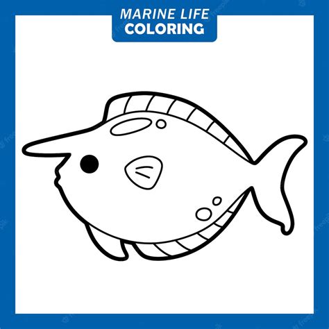 premium vector coloring marine life cute cartoon characters unicornfish