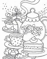 Coloring Pages Teapot Printable Adult Yee Liz Tea Colouring Party Sheets Color Cupcakes Book Getcolorings Kids Doces Sweets Creams Bolos sketch template