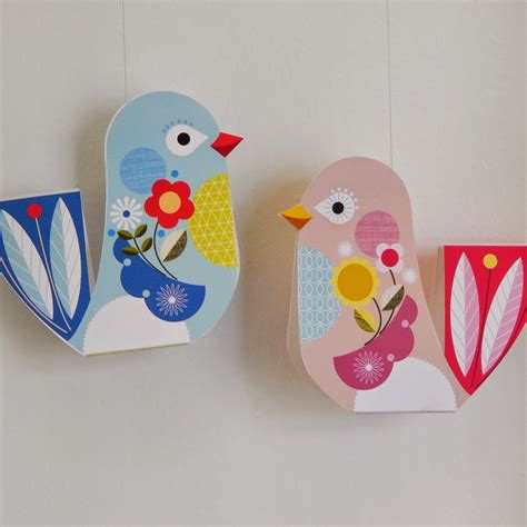 paper craft birds hanging easy arts  crafts ideas