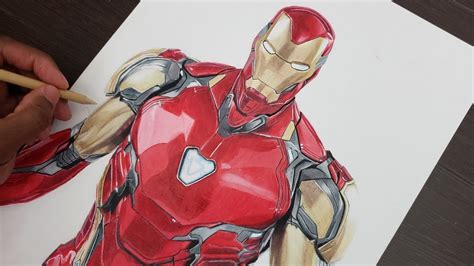 color iron man hand drawing