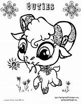Coloring Pages Goat Cuties Cute Animal Creative Animals Printable Artist Sheets Skunk Color Colouring Loft Print Colour Kids Drawing Nubian sketch template