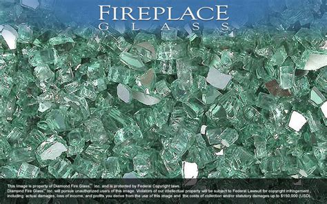 Green Reflective Crystal Fireplace Glass Fireplace Glass