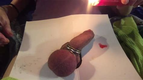 hot wax torture extremely covered glans with candle wax