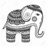 Elephant Drawing Thai Doodle Indian Getdrawings sketch template